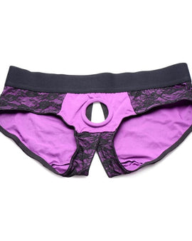 Lace Envy Pantiy Harness Purple L/XL