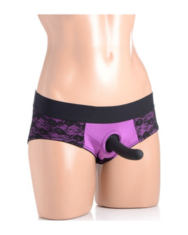 Lace Envy Pantiy Harness Purple L/XL