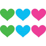 Neon Heart Pasties 3 Pk Green/Blue/Pink