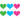 Neon Heart Pasties 3 Pk Green/Blue/Pink