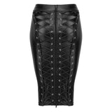Power Wetlook Pencil Skirt w Long Zipper