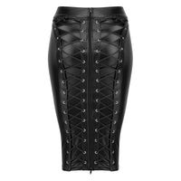 Power Wetlook Pencil Skirt w Long Zipper
