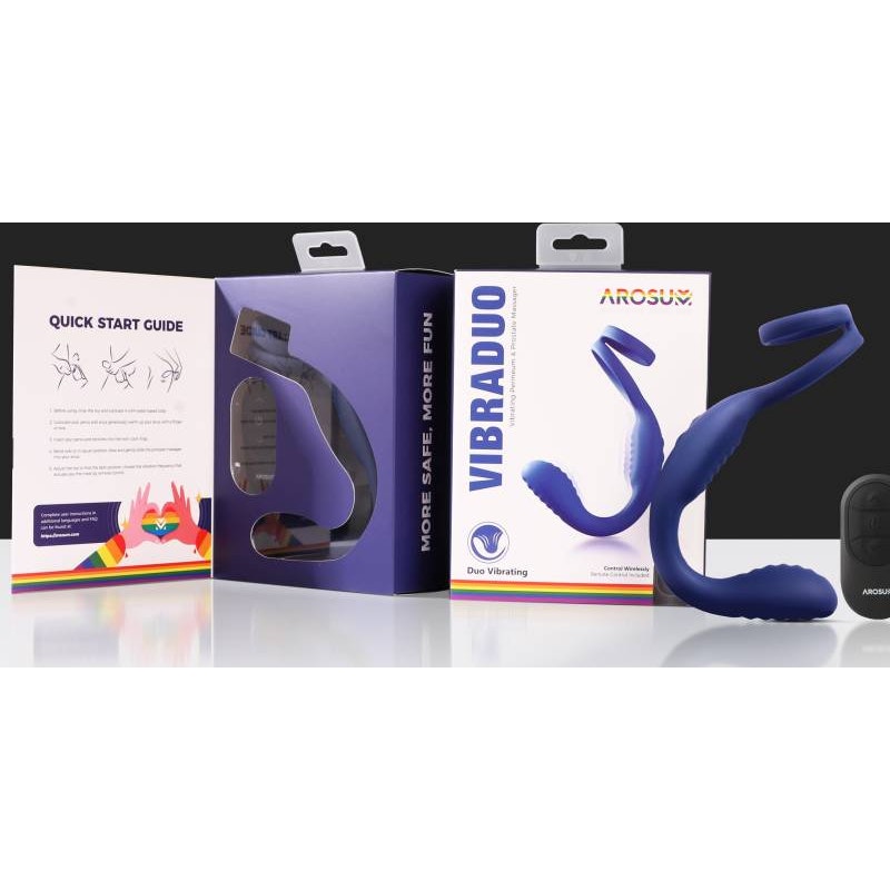 VibraDuo Vibrating Anal Probe and Perineum Stim with Cockring