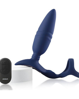 Ring'n'Rear Dual Thrusting Anal Probe with Cockring and Remote