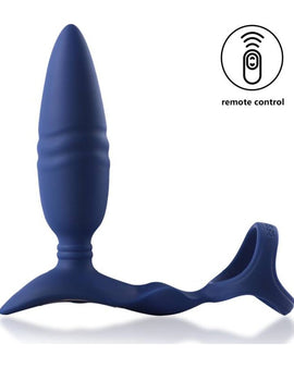 Ring'n'Rear Dual Thrusting Anal Probe with Cockring and Remote