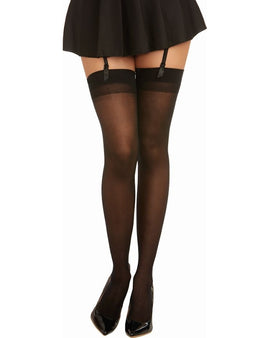 Dreamgirl Back Seam Sheer Thigh High Stockings Black