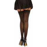 Dreamgirl Back Seam Sheer Thigh High Stockings Black