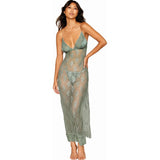 Dreamgirl Long Chemise w G-String Sage