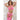 2 Pc Criss Cross Cage Bustier w High Waist Garter Panty Set w Stockings Summer Pink