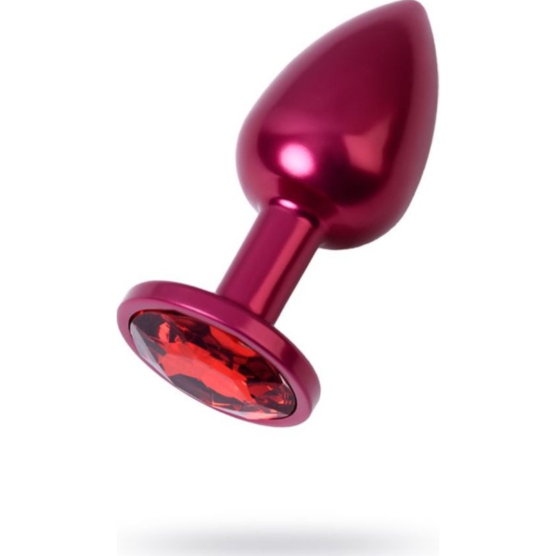 Red Metal Anal Plug w Red Crystal Small