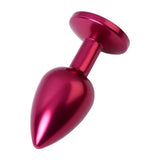 Red Metal Anal Plug w Red Crystal Small