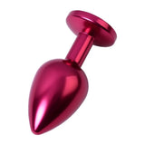 Red Metal Anal Plug w Red Crystal Medium