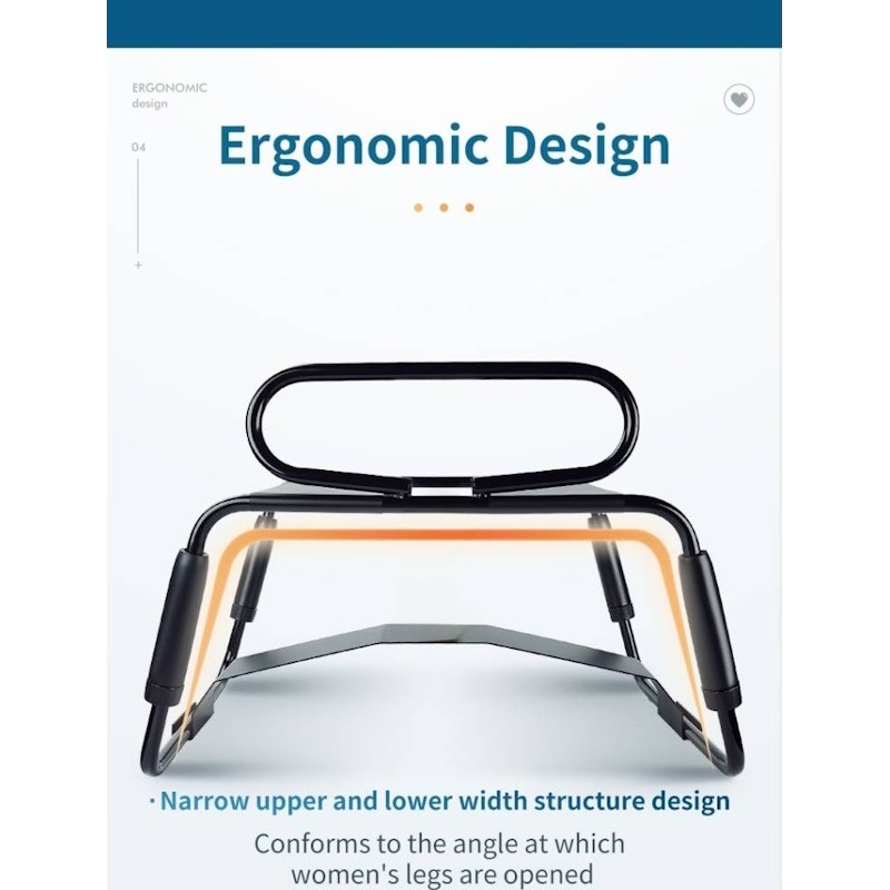 Sex Chair Adjustable Height Black w Handle and Arch Bridge