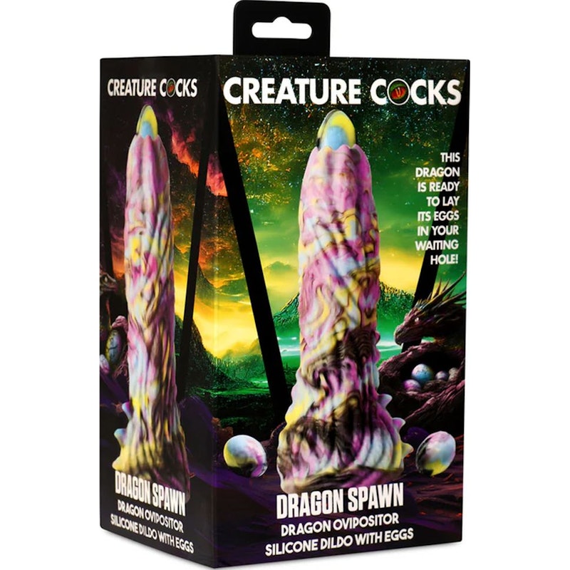 Dragon Spawn Dragon Ovipositor Silicone Dildo with Eggs
