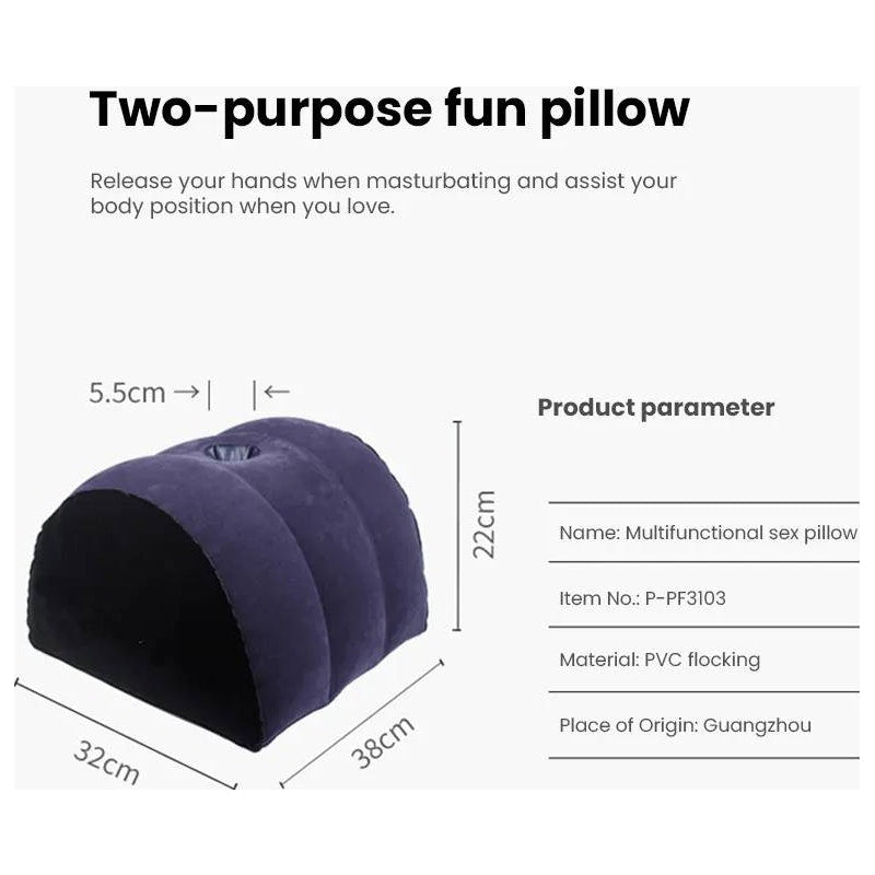 Inflatable Sex Positioning Half Dome Cushion with Toy Holder