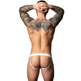 Male Power Marble Jock Strap White