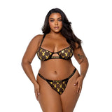 Playboy Foiled Bunny 2 Pc Set Gold Black