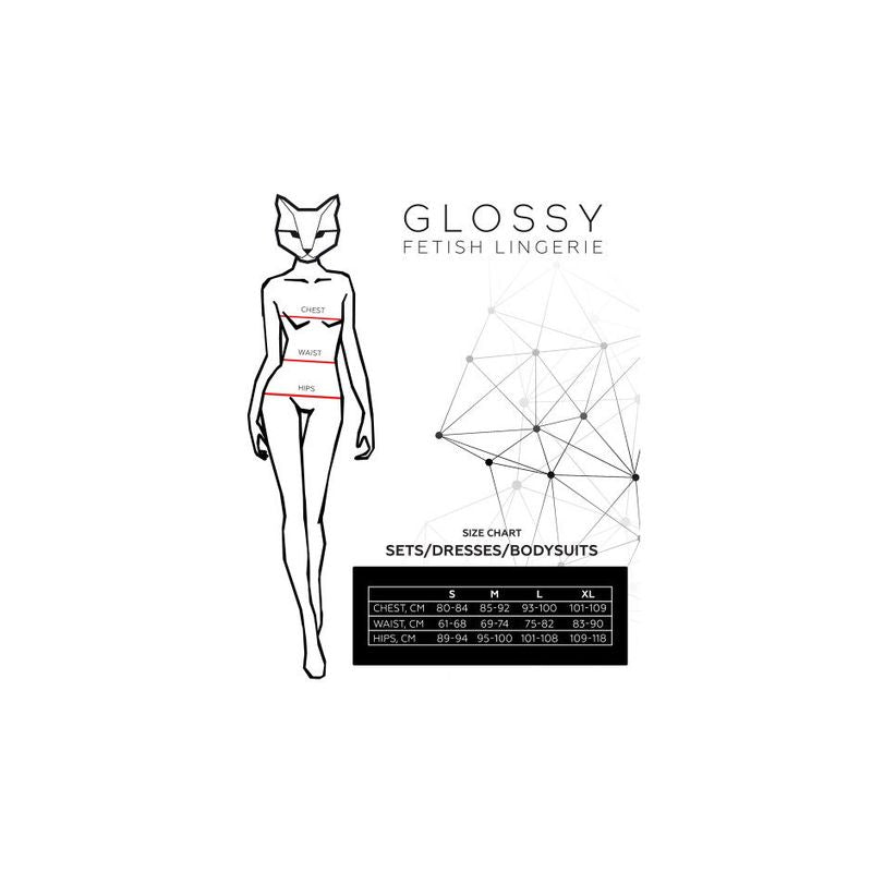 Glossy Reina Bodysuit Wetlook Black