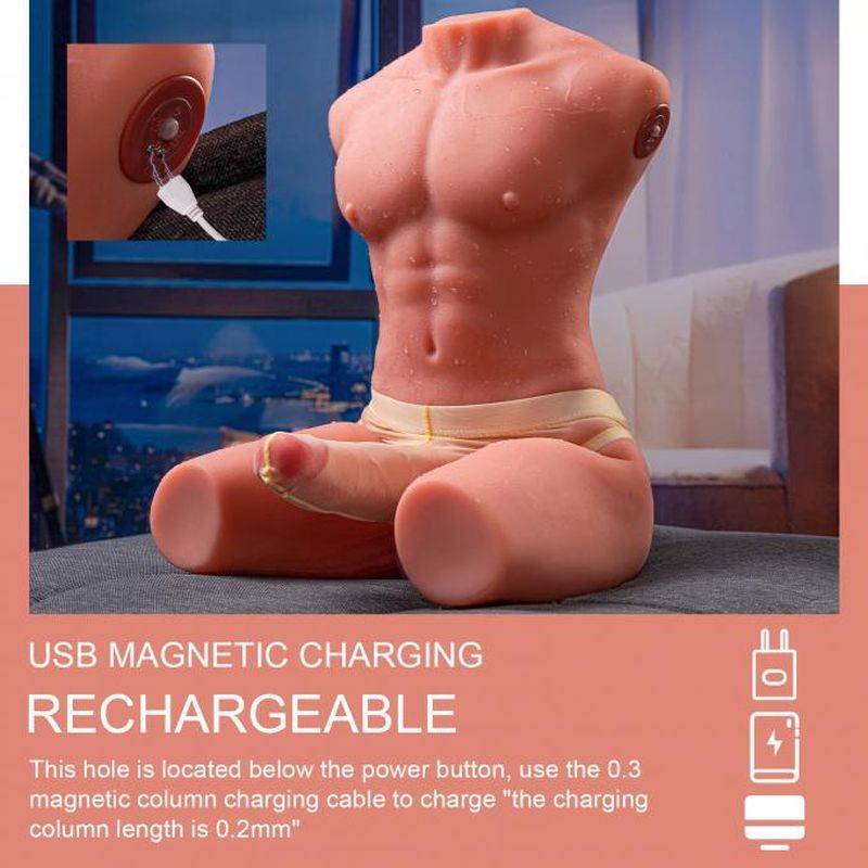 Jason 8kg USB Auto Thrusting 17cm Cock and Ass Male Torso