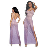 DreamGirl Ombre Glitter Mesh Gown Lilac