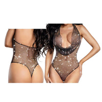 DreamGirl Shine Bright Cowl Neck Teddy Black