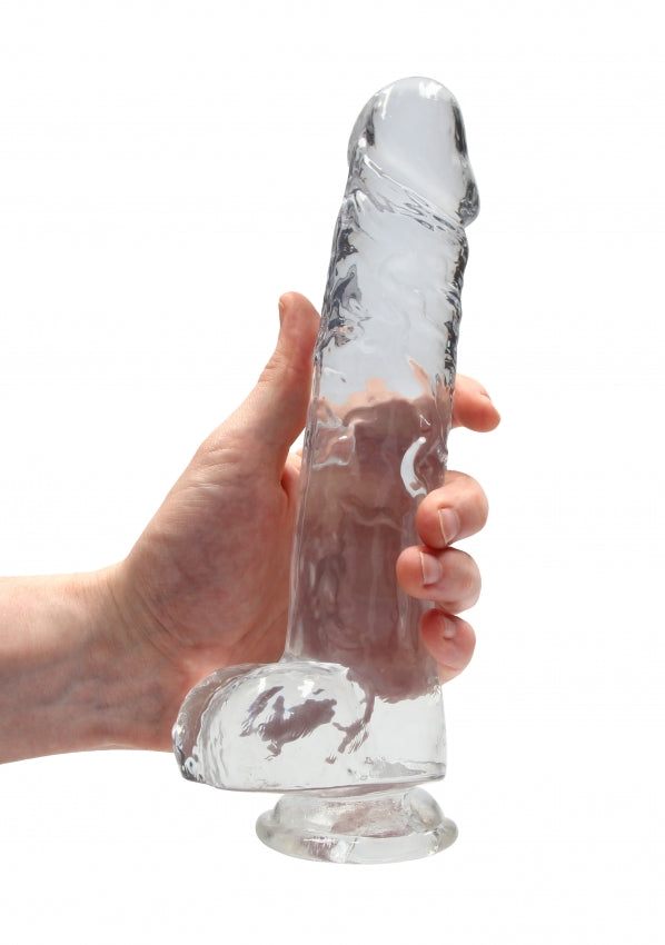 9 Inch / 23 cm Realistic Dildo With Balls - Transparent