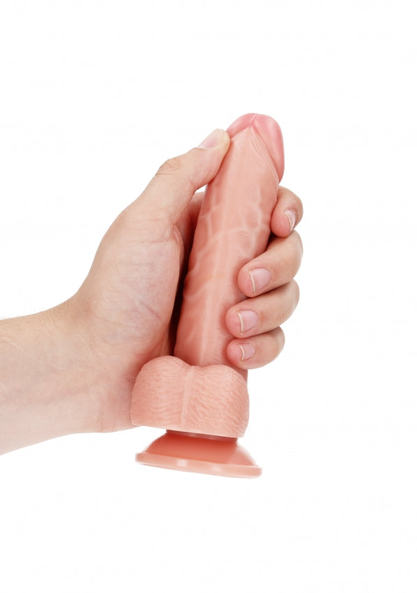 Curved Realistic Dildo with Balls and Suction Cup - 6''/ 15.5 cm