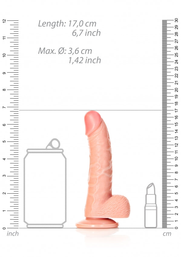 Curved Realistic Dildo with Balls and Suction Cup - 6''/ 15.5 cm