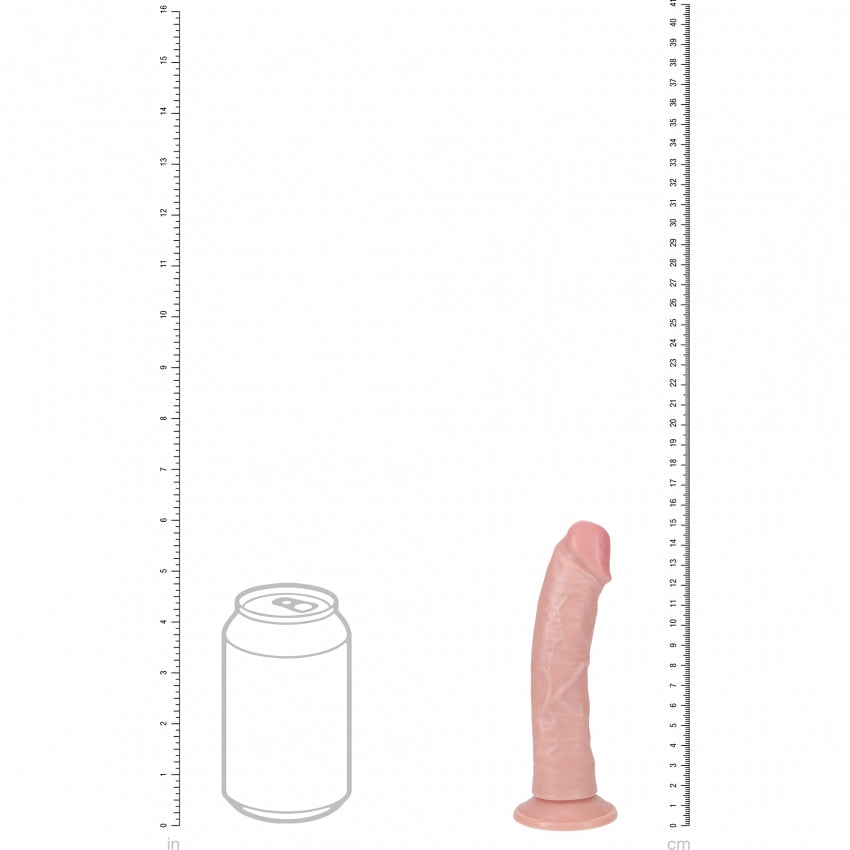 RealRock Ultra Realistic Skin - Vibrating Rechargeable - Regular Curved without Balls 6" / 15,2 cm - Flesh