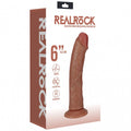 RealRock Ultra Realistic Skin - Vibrating Rechargeable - Regular Curved without Balls 6" / 15,2 cm - Tan