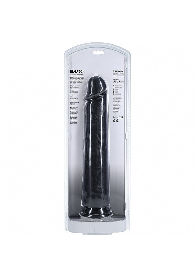 RealRock Ultra Realistic Skin - Extra Large Straight without Balls 14" / 35,5 cm - Black