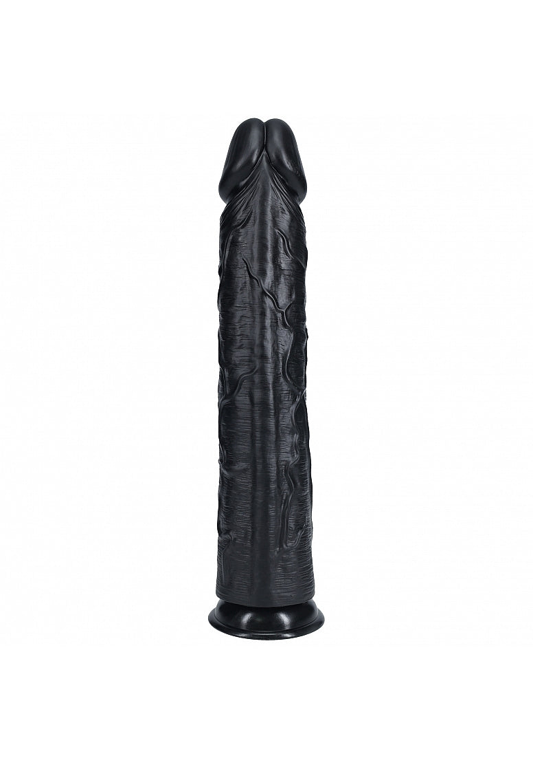 RealRock Ultra Realistic Skin - Extra Large Straight without Balls 15" / 38 cm - Black