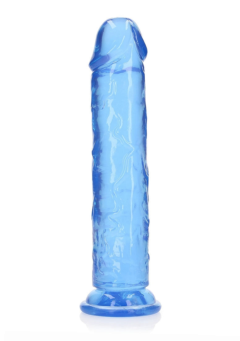 Crystal Clear Dildo 10" Inch Straight No Balls - Blue