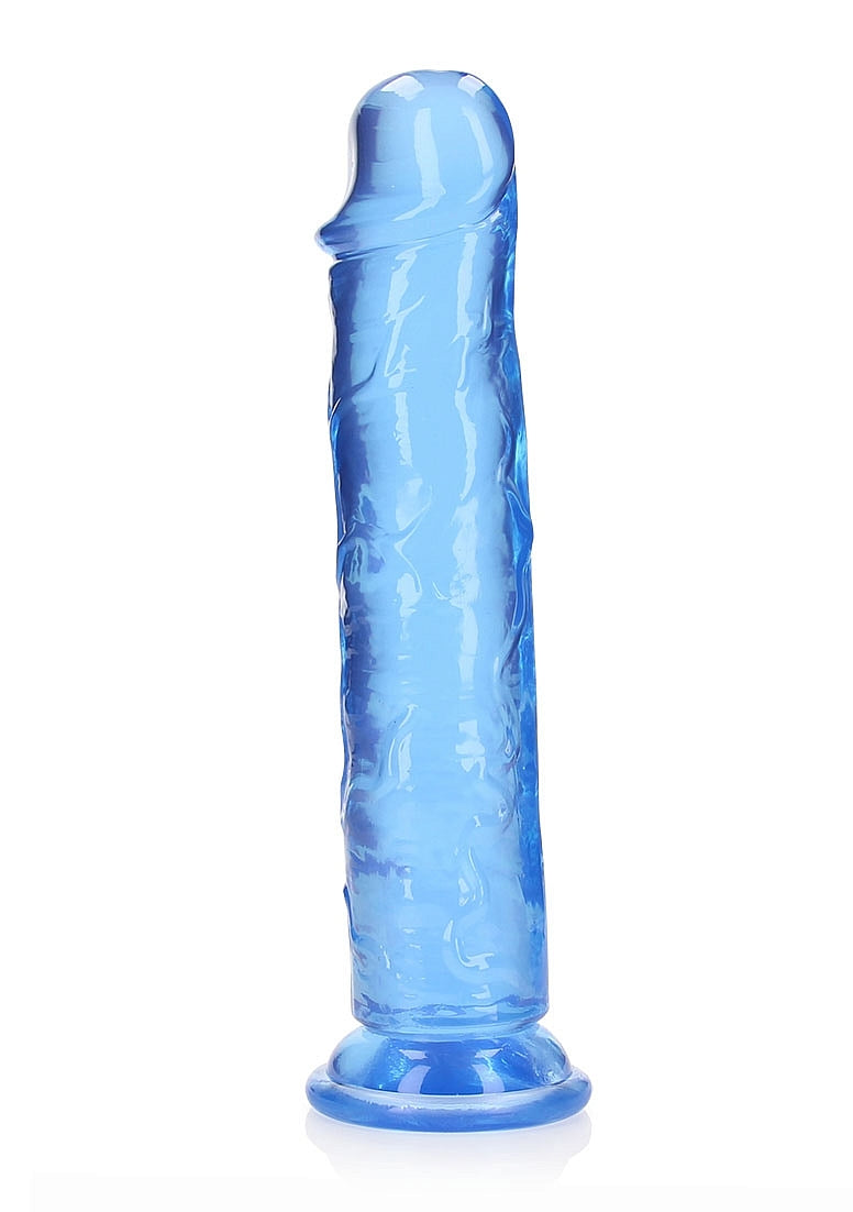 Crystal Clear Dildo 10" Inch Straight No Balls - Blue
