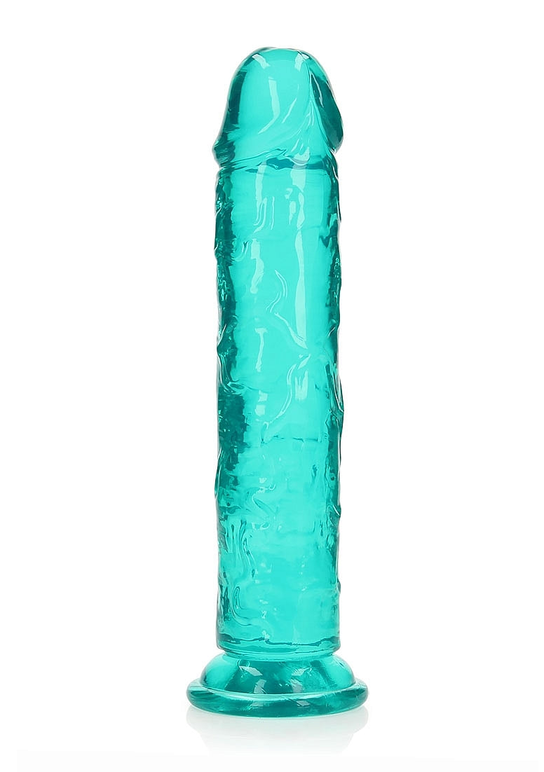Crystal Clear Dildo 10" Inch Straight No Balls - Turquoise