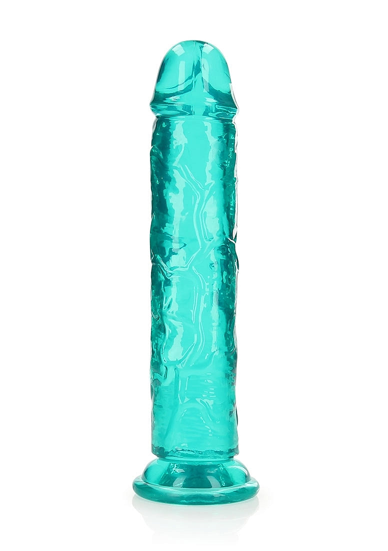 Crystal Clear Dildo 10" Inch Straight No Balls - Turquoise