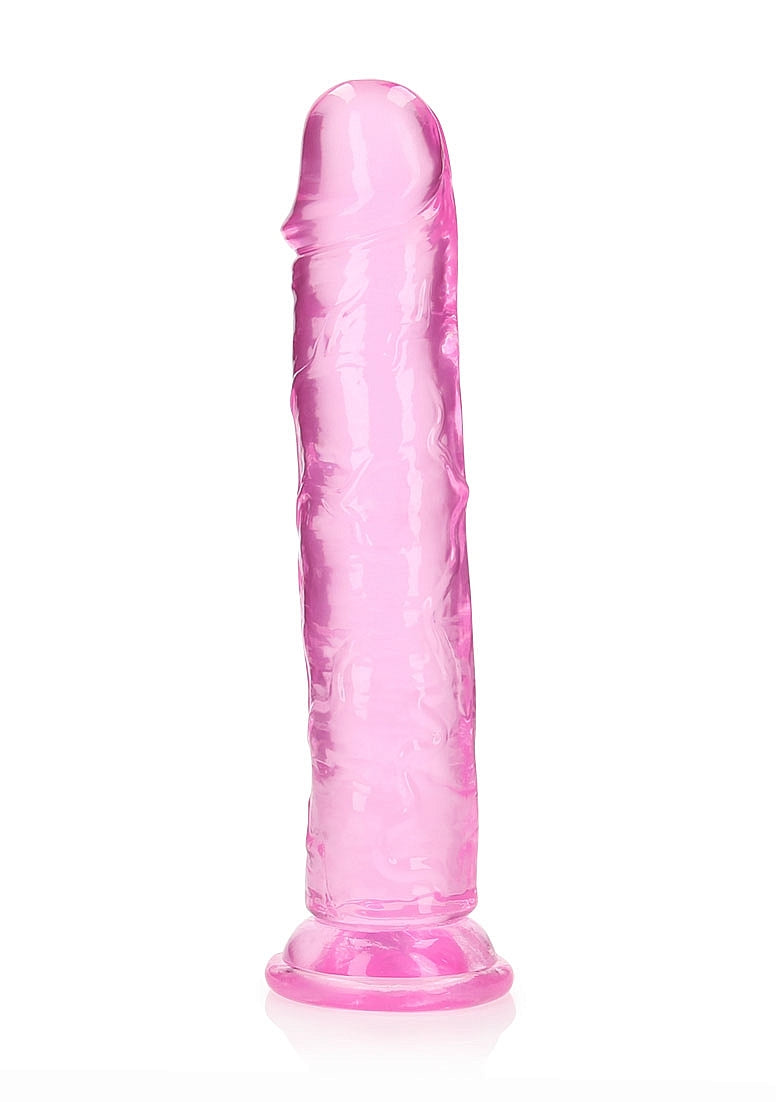 Crystal Clear Dildo 11" Inch Straight No Balls - Pink