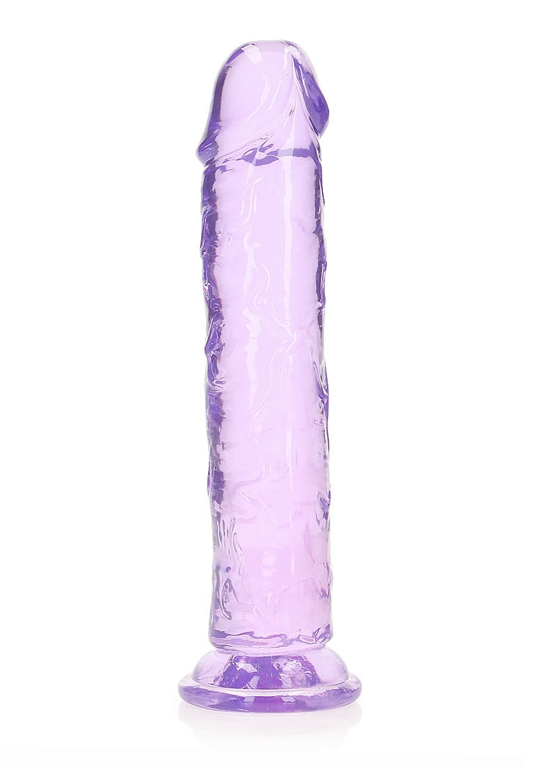 Crystal Clear Dildo 10" Inch Straight No Balls - Purple