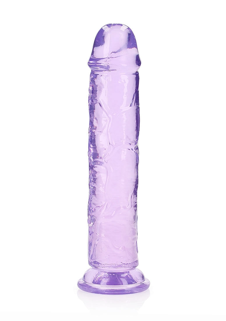 Crystal Clear Dildo 10" Inch Straight No Balls - Purple