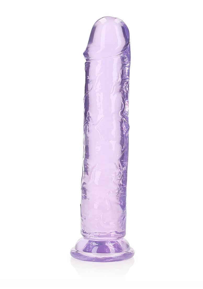 Crystal Clear Dildo 10" Inch Straight No Balls - Purple