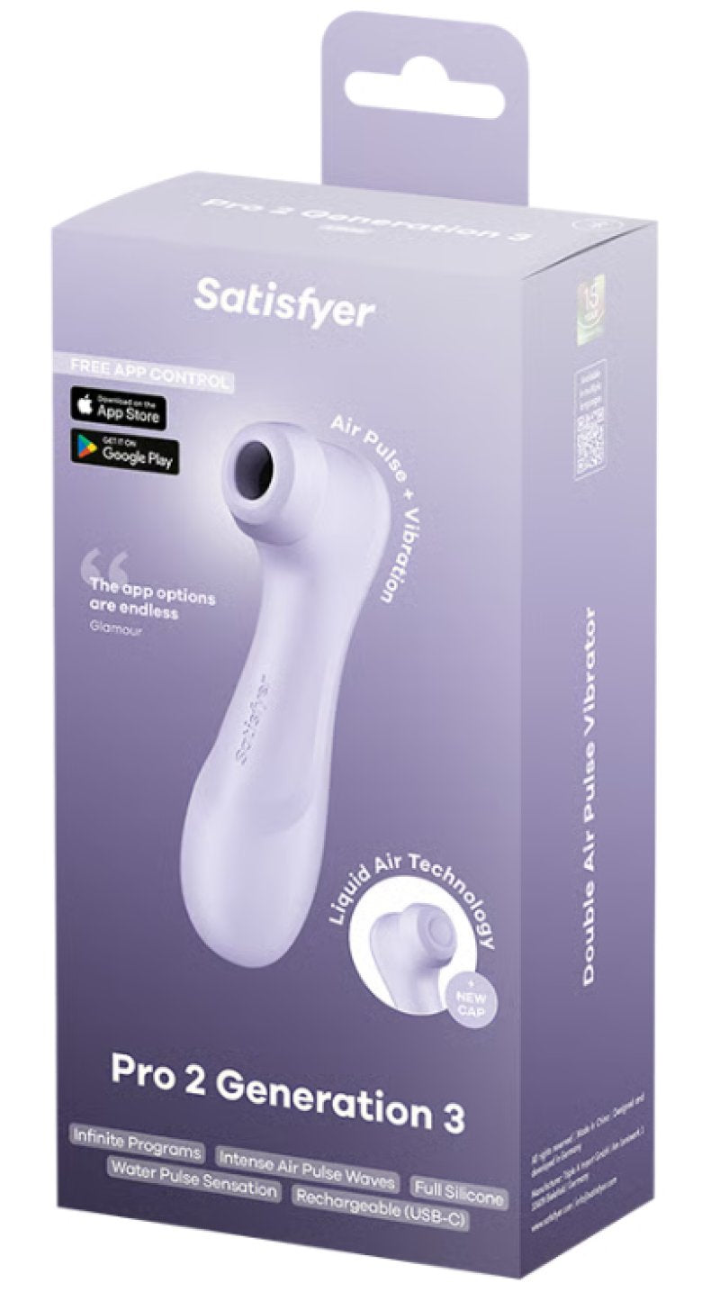 Satisfyer Pro 2 Generation 3 With Liquid Air Technology, Vibration and Bluetooth/App - Lilac
