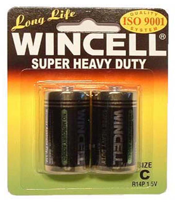 Wincell Super Heavy Duty C Size Carded 2Pk Battery