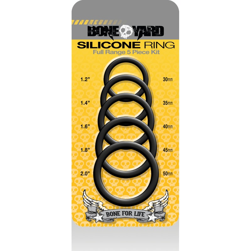 Boneyard Silicone Ring 5 Pc Kit Black