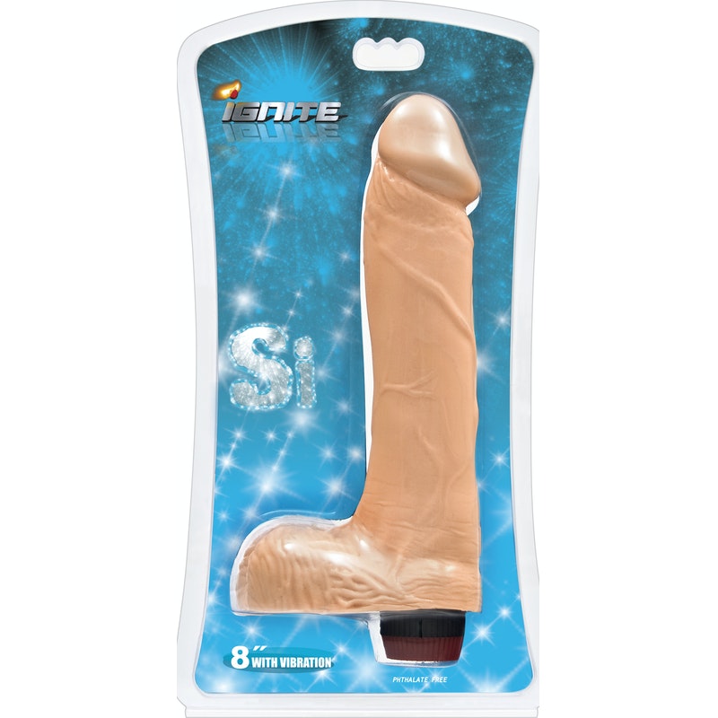 Cock w/ Balls w/ Vibration 8in Vanilla