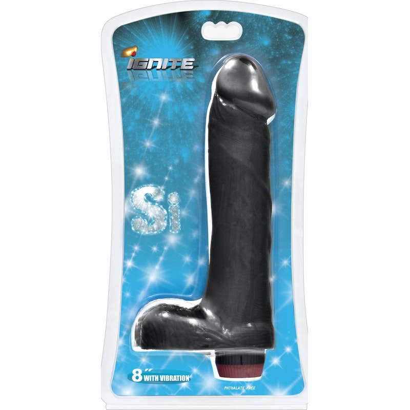 Cock w/ Balls w/ Vibration 8in Black