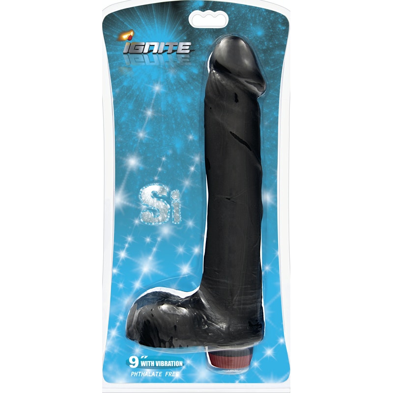 Cock w/ Balls w/ Vibration 9in Black