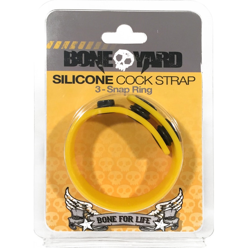 Boneyard Silicone Cock Strap - 3 Snap Ring - Yellow