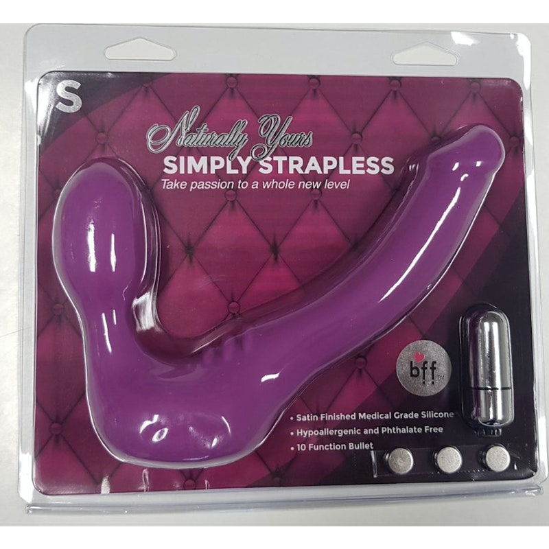 Strapless Strap On Vibrating Silicone S - Purple