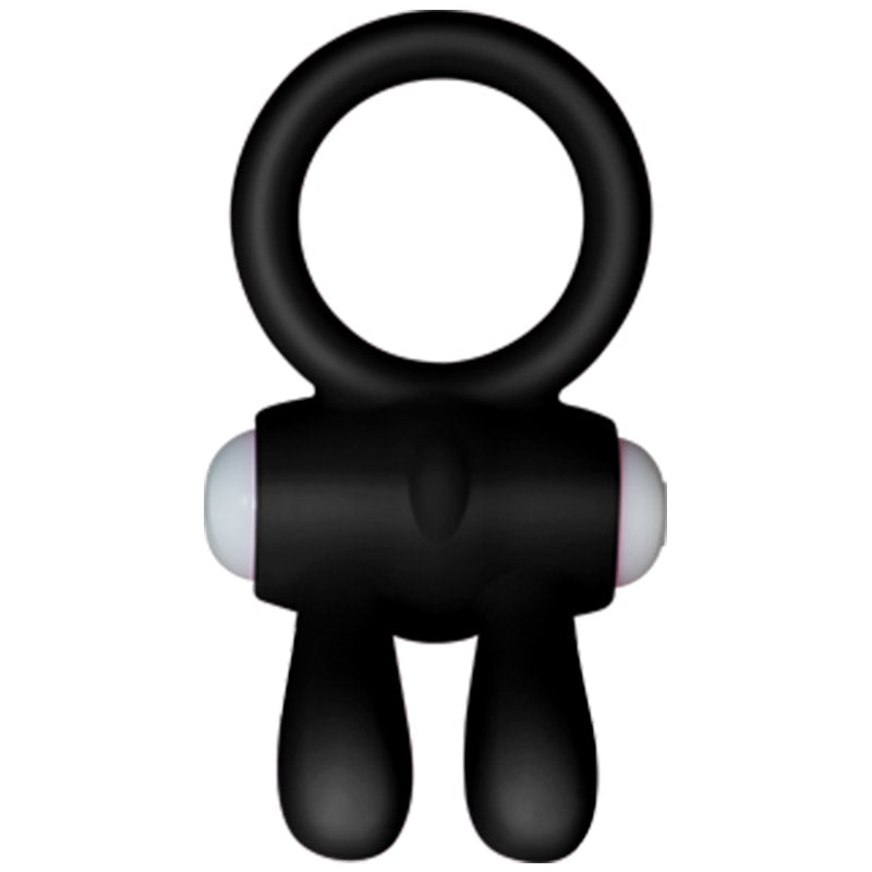 Power Clit Cockring Rabbit BLK