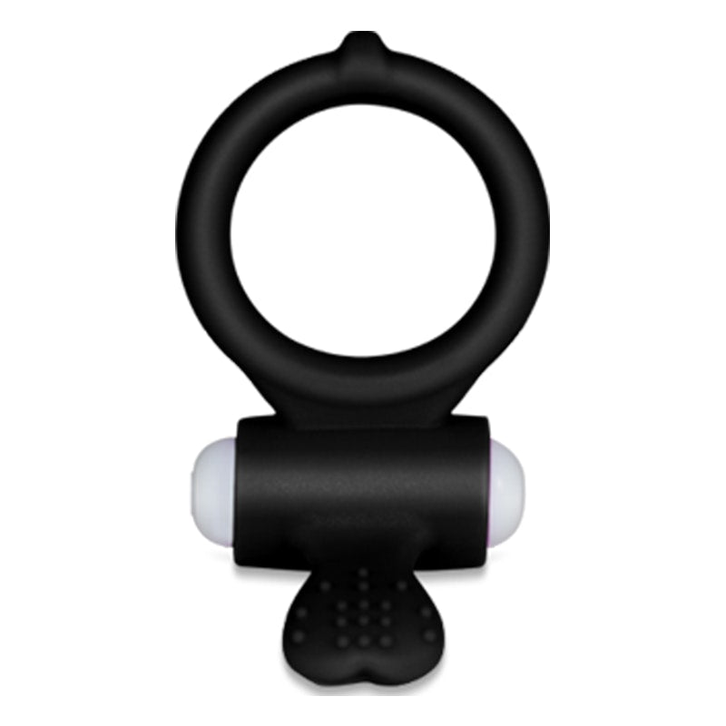 Power Clit Cockring Heart BLK